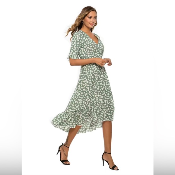 Floral split midi dress - Picture 4 of 5